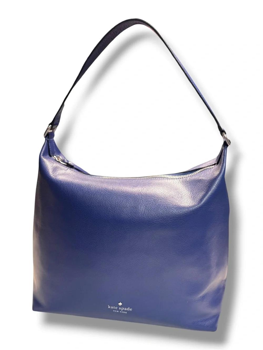 Kate Spade Greene Street Kaia River Blue Pebbled Leather Shoulder Bag Purse READ